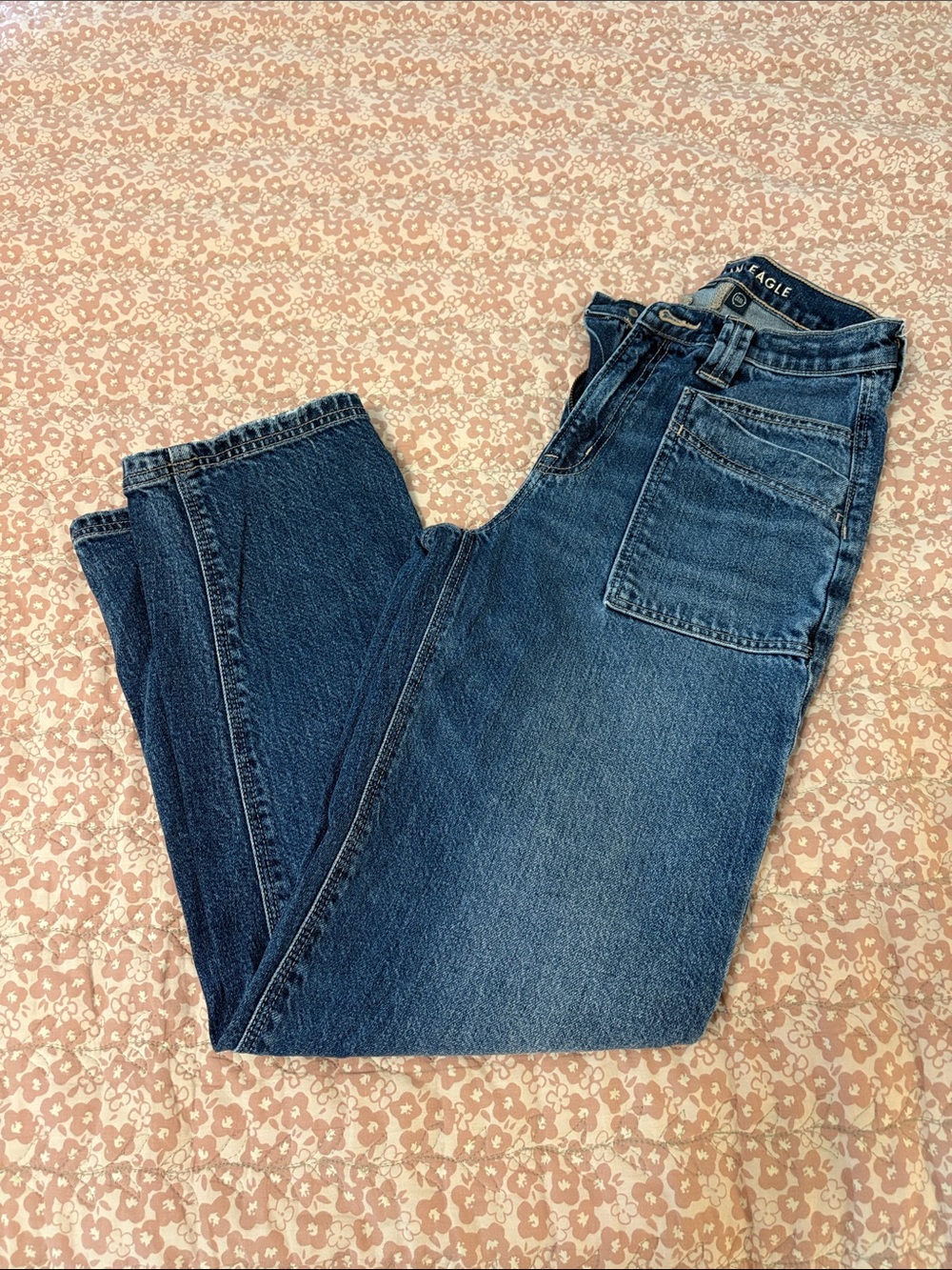 American Eagle Outfitters Straight Leg Jeans - Blue Wash